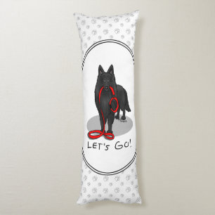Funny Let's Go! Walk Belgian Sheepdog (black 1) Body Cushion
