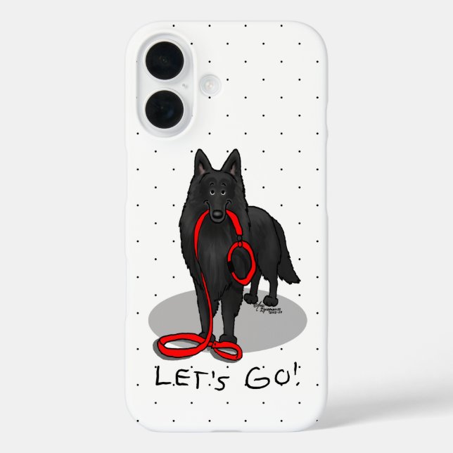 Funny Let's Go! Walk Belgian Sheepdog (black 1) Case-Mate iPhone Case (Back)