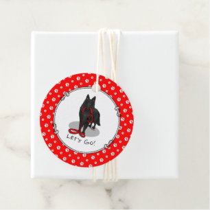 Funny Let's Go! Walk Belgian Sheepdog (black 1) Favour Tags