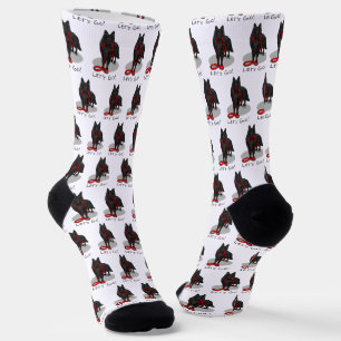 Funny Let's Go! Walk Belgian Sheepdog (black 1) Socks