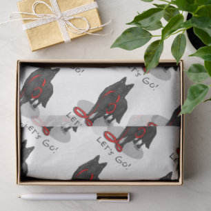 Funny Let's Go! Walk Belgian Sheepdog (black 1) Tissue Paper