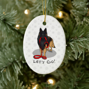 Funny Let's Go! Walk Belgian Tervuren (original) Ceramic Ornament