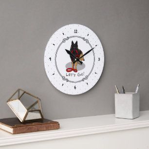 Funny Let's Go! Walk Belgian Tervuren (original) Large Clock