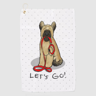 Funny Let's Go! Walk Briard (cr tawny black 1) Golf Towel
