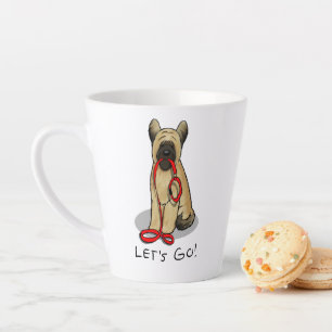 Funny Let's Go! Walk Briard (cr tawny black 1) Latte Mug