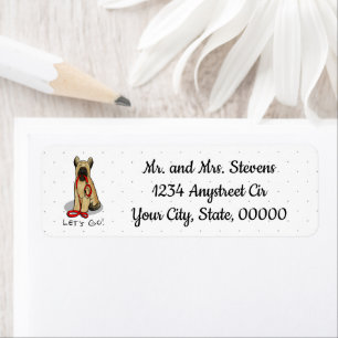 Funny Let's Go! Walk Briard (cr tawny black 1) Return Address Label