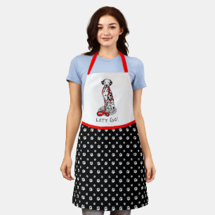 Funny Let's Go! Walk Dalmatian Dog (black 1) Apron