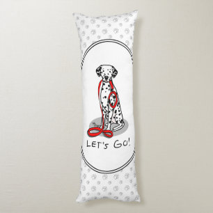 Funny Let's Go! Walk Dalmatian Dog (black 1) Body Cushion