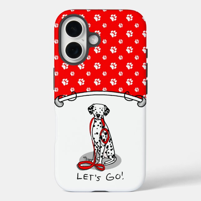 Funny Let's Go! Walk Dalmatian Dog (black 1) Case-Mate iPhone Case (Back)
