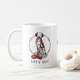 Funny Let's Go! Walk Dalmatian Dog (black 1) Coffee Mug