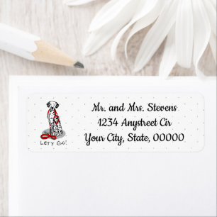 Funny Let's Go! Walk Dalmatian Dog (black 1) Return Address Label