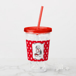 Funny Let's Go! Walk Old English Sheepdog (Grey 1) Acrylic Tumbler