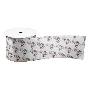 Funny Let's Go! Walk Old English Sheepdog (Grey 1) Satin Ribbon