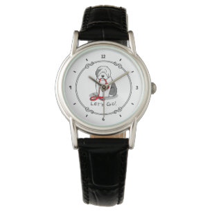Funny Let's Go! Walk Old English Sheepdog (Grey 1) Watch