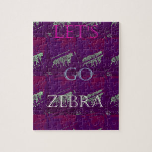 Funny Lets Go Zebra  Hakuna Matata motif Design Co Jigsaw Puzzle