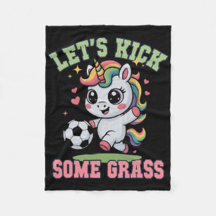 Funny Let's Kick Some Gr Soccer Unicorn Play Club Fleece Blanket
