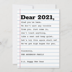 Funny Let's Try This Again New Year Cute Dear 2021 Holiday Card