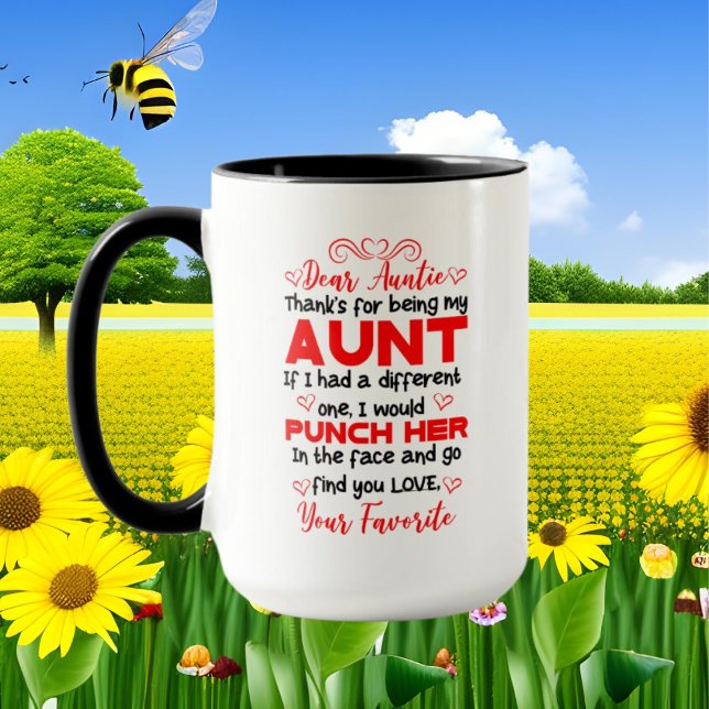 funny letter Aunt word art Mug (Creator Uploaded)