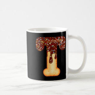 Funny Letter T Ice Cream Chocolate Sprinkles  Coffee Mug