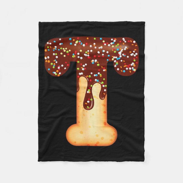 Funny Letter T Ice Cream Chocolate Sprinkles  Fleece Blanket (Front)