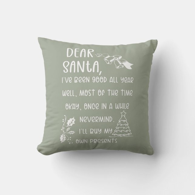 Funny Letter to Santa Christmas Xmas gifts Cushion (Front)