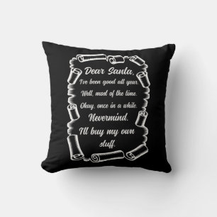 Funny Letter to Santa Christmas Xmas gifts Cushion