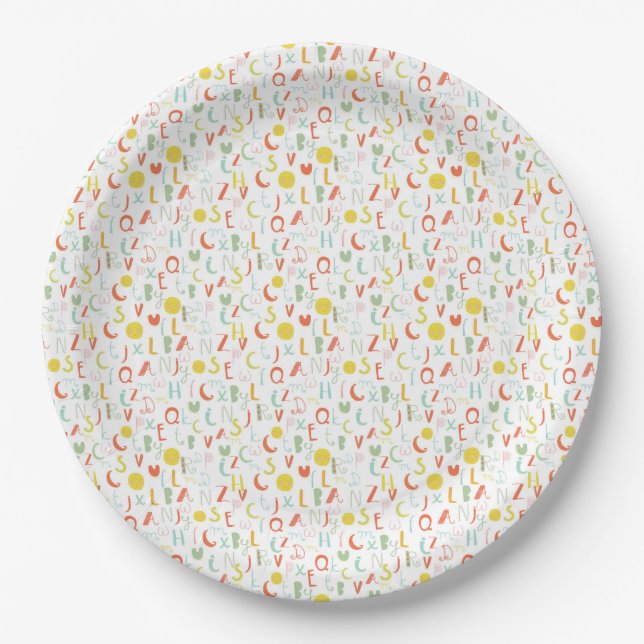 Funny Letters Paper Plate (Front)