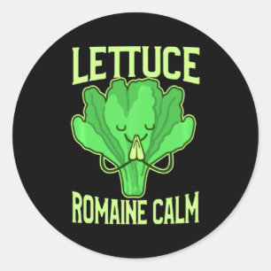 Funny Lettuce Romaine Calm Meditation Yoga Zen Classic Round Sticker