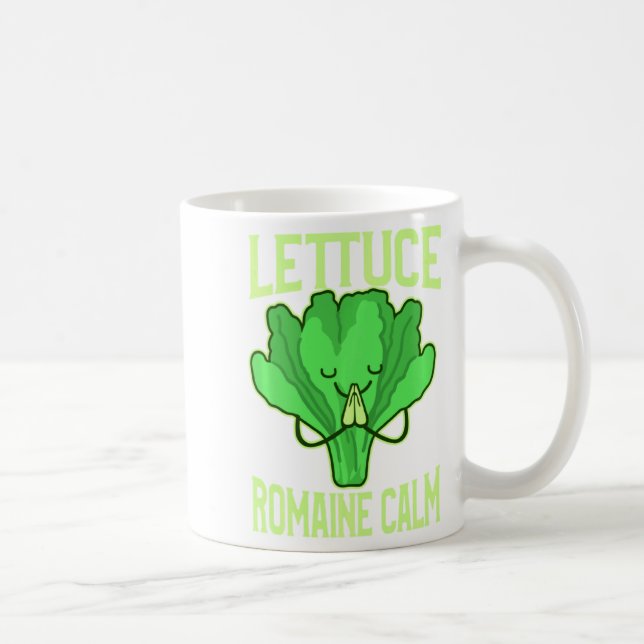 Funny Lettuce Romaine Calm Meditation Yoga Zen  Coffee Mug (Right)