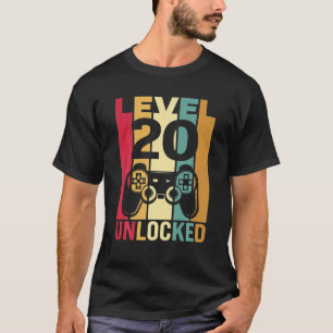 Funny Level 20 Unlocked Him Men BDay Turning 20th T-Shirt