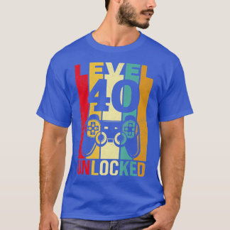 Funny Level 40 Unlocked Him Men BDay urning 40th B T-Shirt