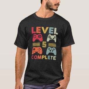 Funny Level 5 Complete Vintage Retro Celebrate 5Th T-Shirt
