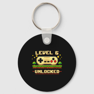 Funny level 6 unlocked video game 6th birthday key ring