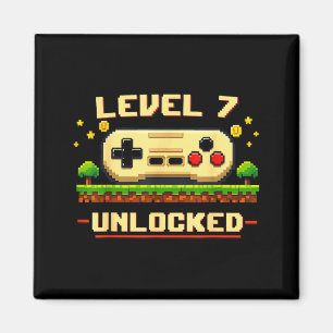 Funny level 7 unlocked video game 7th birthday magnet