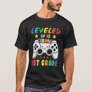 Funny Level Up To 1St Grade Gaming Lover Kids Back T-Shirt