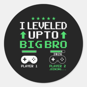 Funny Leveled Up To Big Brother 2026 Soon To Be Bi Classic Round Sticker