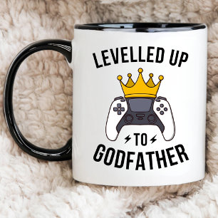 Funny Levelled Up To Godfather Proposal, Gaming Coffee Mug