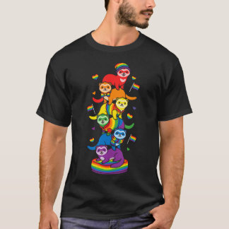 Funny Lgbt Ferret Rainbow Lesbian Gay Pride Women T-Shirt