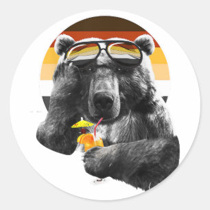 Funny LGBT Gay Bear Pride  Classic Round Sticker