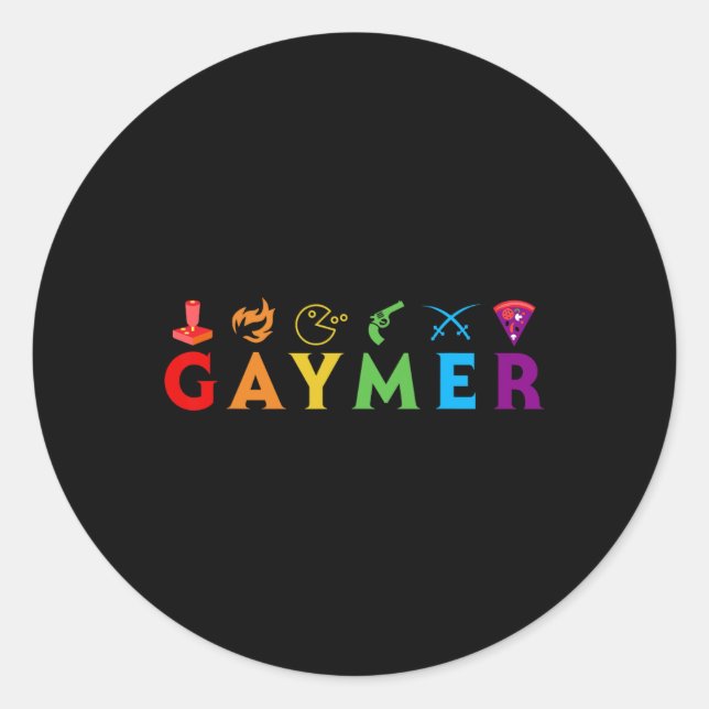 Funny Lgbt Pride Gay Gamer Video Game Lover  Classic Round Sticker (Front)