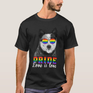 Funny LGBT Pride Love Is Love Australian Cattle T-Shirt