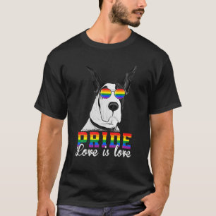 Funny LGBT Pride Love Is Love Dane Dog T-Shirt
