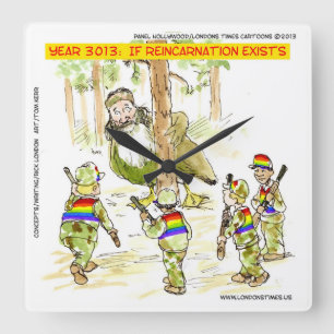 Funny LGBT Vs Giant Duck Square Wall Clock