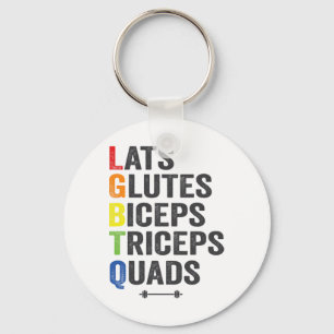 Funny Lgbtq Lats Glutes Biceps Triceps Quads Weigh Key Ring