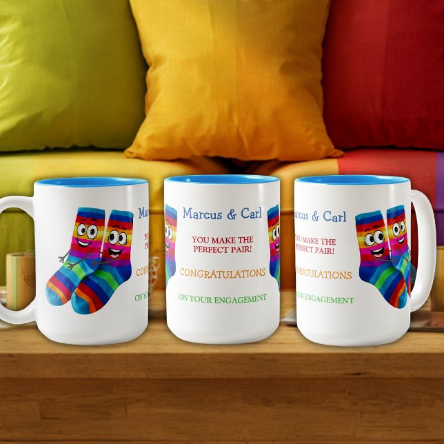 Funny LGBTQ “Perfect Pair” Rainbow Socks Mug (Creator Uploaded)