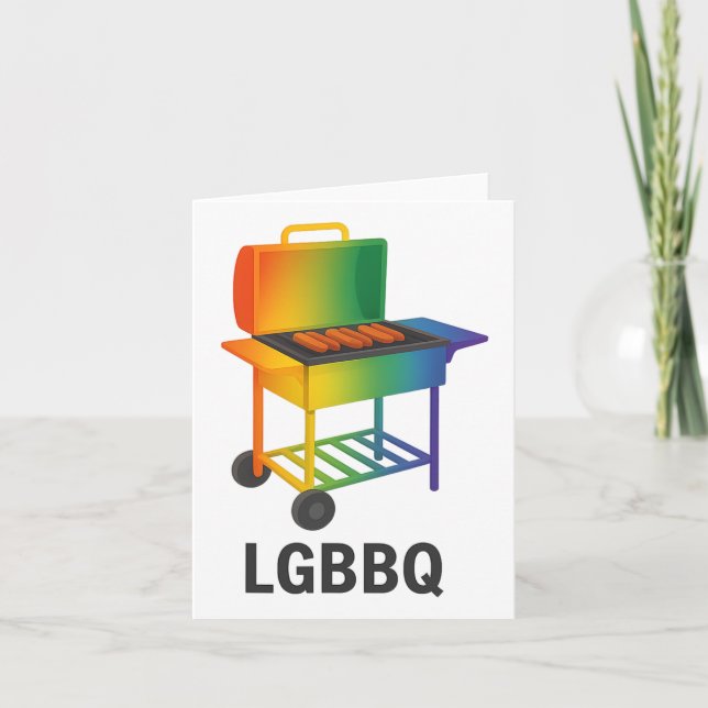 Funny Lgbtq Pride Month Rainbow Bbq Graphic  Card (Front)