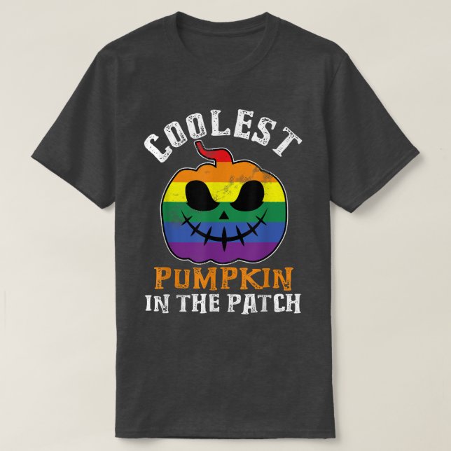 Funny LGBTQ Pumpkin Coolest Pumpkin In The Patch G T-Shirt (Design Front)