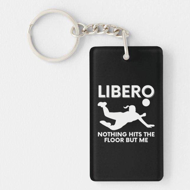 Funny Libero Volleyball Player Key Ring (Front)