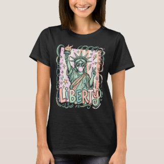 Funny Liberty Statue Bubble Gum Patriotic T-Shirt
