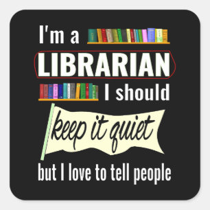 Funny librarian gift for librarian funny  square sticker